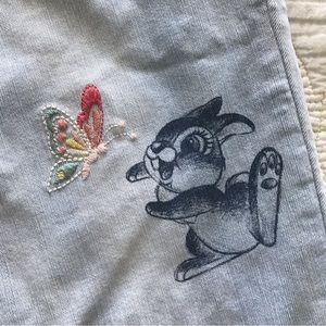GAP kids size 18 Disney jeans with floral/butterfly detail and bunny rabbit